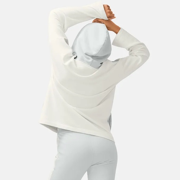 Outdoor Voices Soft Cotton Oversized Hoodie in Dove/Bone M - Picture 2 of 8